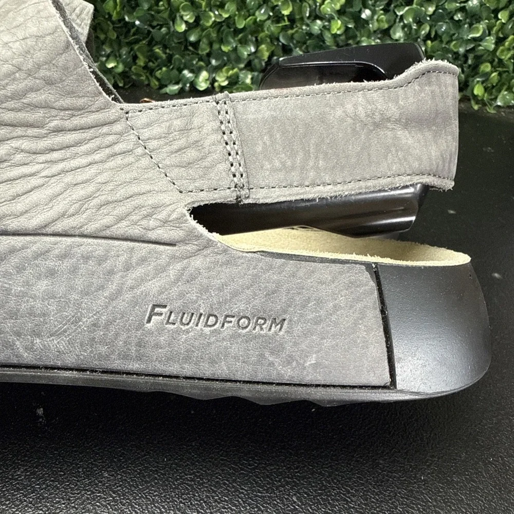 Ecco Leather Sandals Mens Size 13 Grey Adjustable Straps